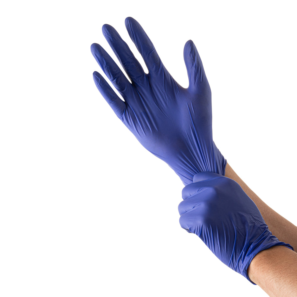 restaurantware Low Derma Blue Extra Large Nitrile Gloves - Hypoallergenic Non-Sterile Powder-Free - 1000 count box