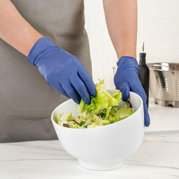 Restaurantware Low Derma Dark Blue Large Nitrile Gloves - Hypoallergenic Non-Sterile Powder-Free - 1000 Count Box