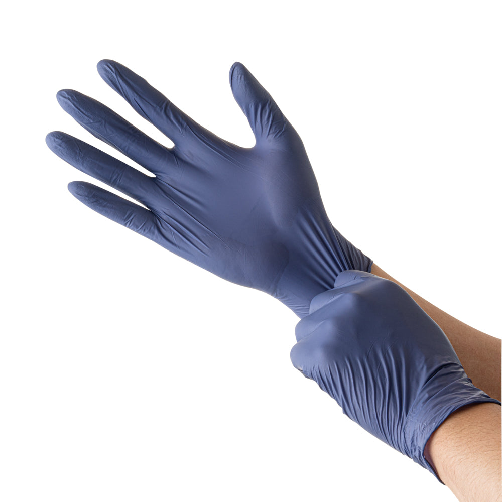 restaurantware Low Derma Dark Blue Medium Nitrile Gloves - Hypoallergenic Non-Sterile Powder-Free - 1000 count box