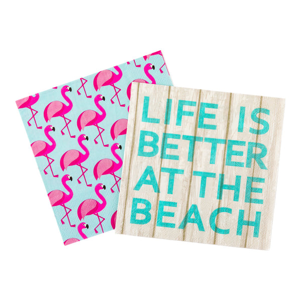 Restaurantware Luxenap Assorted Paper Luncheon Napkin - At The Beach - 13" X 13" - 500 Count Box