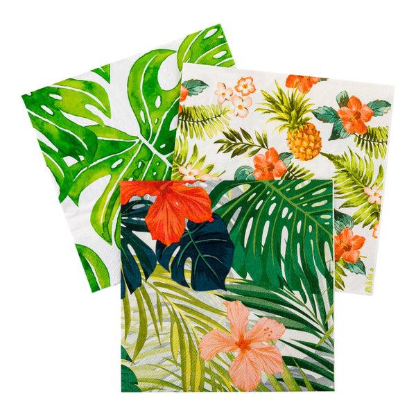 Restaurantware Luxenap Assorted Paper Luncheon Napkin - Hibiscus Flowers - 13" X 13" - 500 Count Box