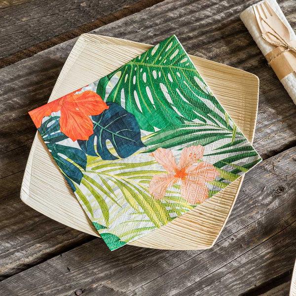 Restaurantware Luxenap Assorted Paper Luncheon Napkin - Hibiscus Flowers - 13" X 13" - 500 Count Box
