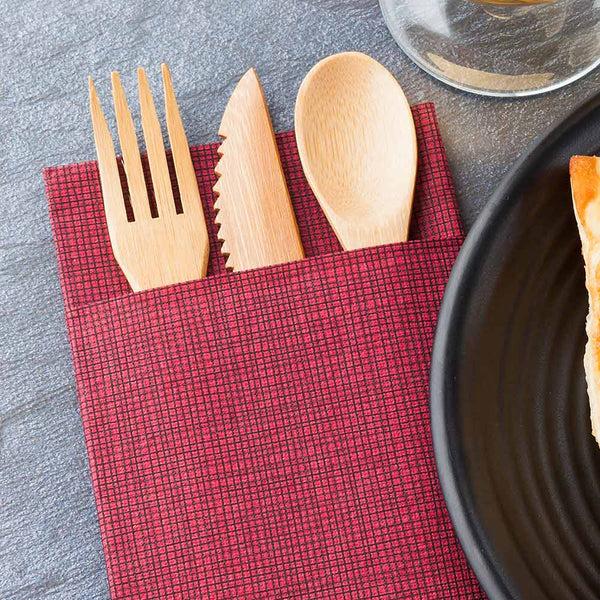 Restaurantware Luxenap Bordeaux Paper Napkin - Kangaroo Air Laid With Black Threads - 15 3/4" X 15 3/4" - 800 Count Box