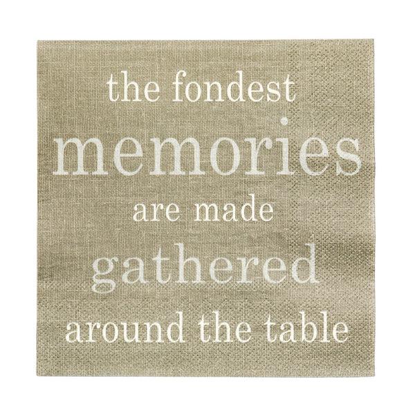 Restaurantware Luxenap Gray Paper Luncheon Napkin - Fondest Memories - 13" X 13" - 500 Count Box
