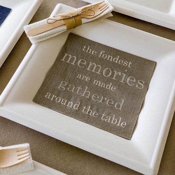 Restaurantware Luxenap Gray Paper Luncheon Napkin - Fondest Memories - 13" X 13" - 500 Count Box