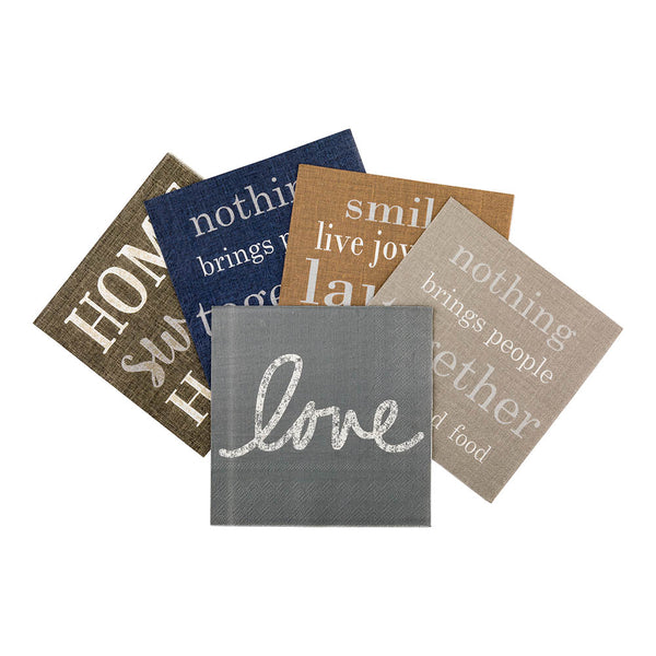 Restaurantware Luxenap Gray Paper Luncheon Napkin - Love Script - 13" X 13" - 500 Count Box