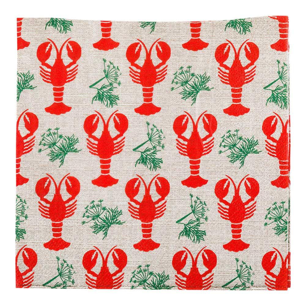 restaurantware Luxenap Gray Paper Luncheon Napkin - Maine Lobster - 13" x 13" - 500 count box