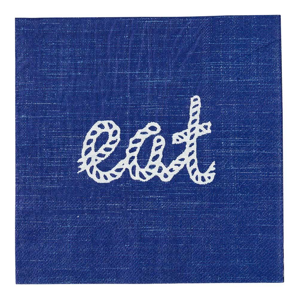 restaurantware Luxenap Navy Paper Luncheon Napkin - Eat Rope Script - 13" x 13" - 500 count box
