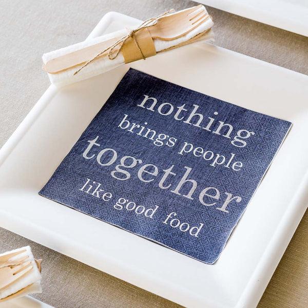 Restaurantware Luxenap Navy Paper Luncheon Napkin - Good Food - 13" X 13" - 500 Count Box