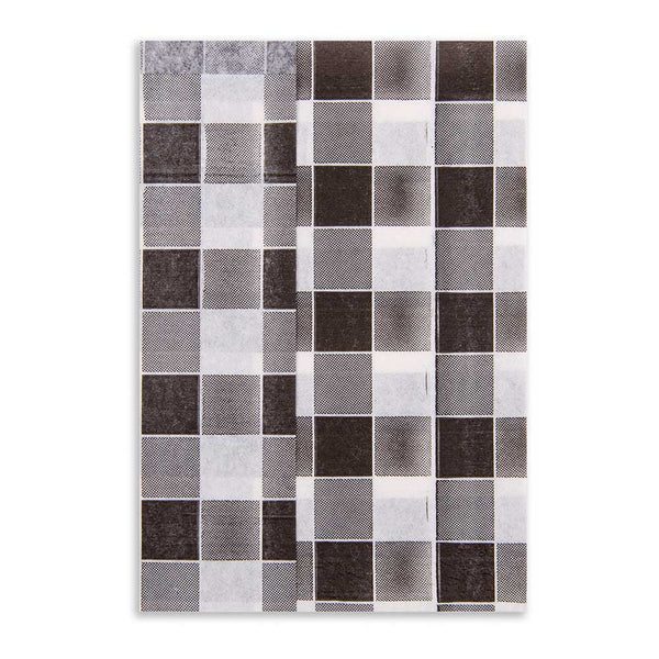 Restaurantware Luxenap Rectangle Black Paper Napkin - Picnic Print 1-Ply - 7" X 13 1/2" - 7000 Count Box