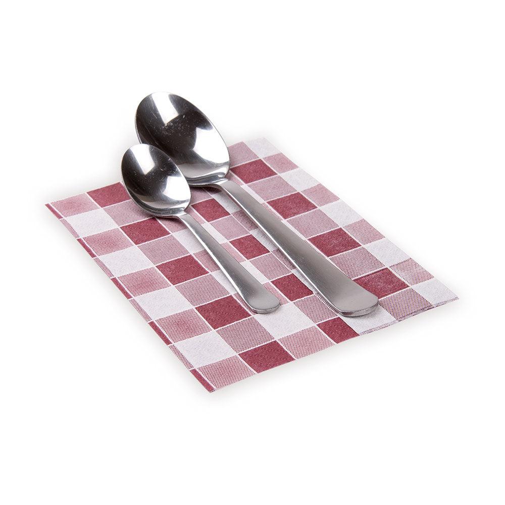 restaurantware Luxenap Rectangle Bordeaux Paper Napkin - Picnic Print 1-Ply - 7" x 13 1/2" - 7000 count box