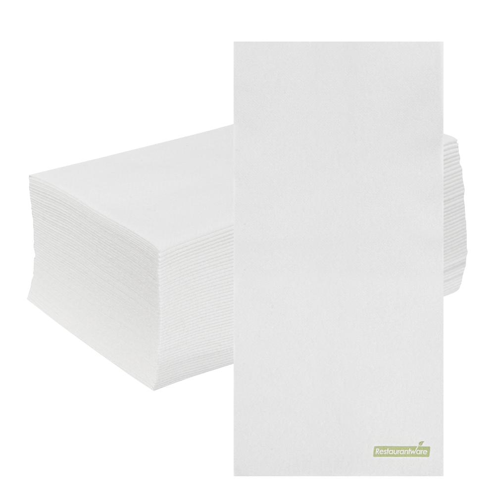 restaurantware Luxenap Rectangle White Paper Linen-Feel Guest Towel / Napkin - Air Laid - 15 3/4" x 7 3/4" - 600 count box