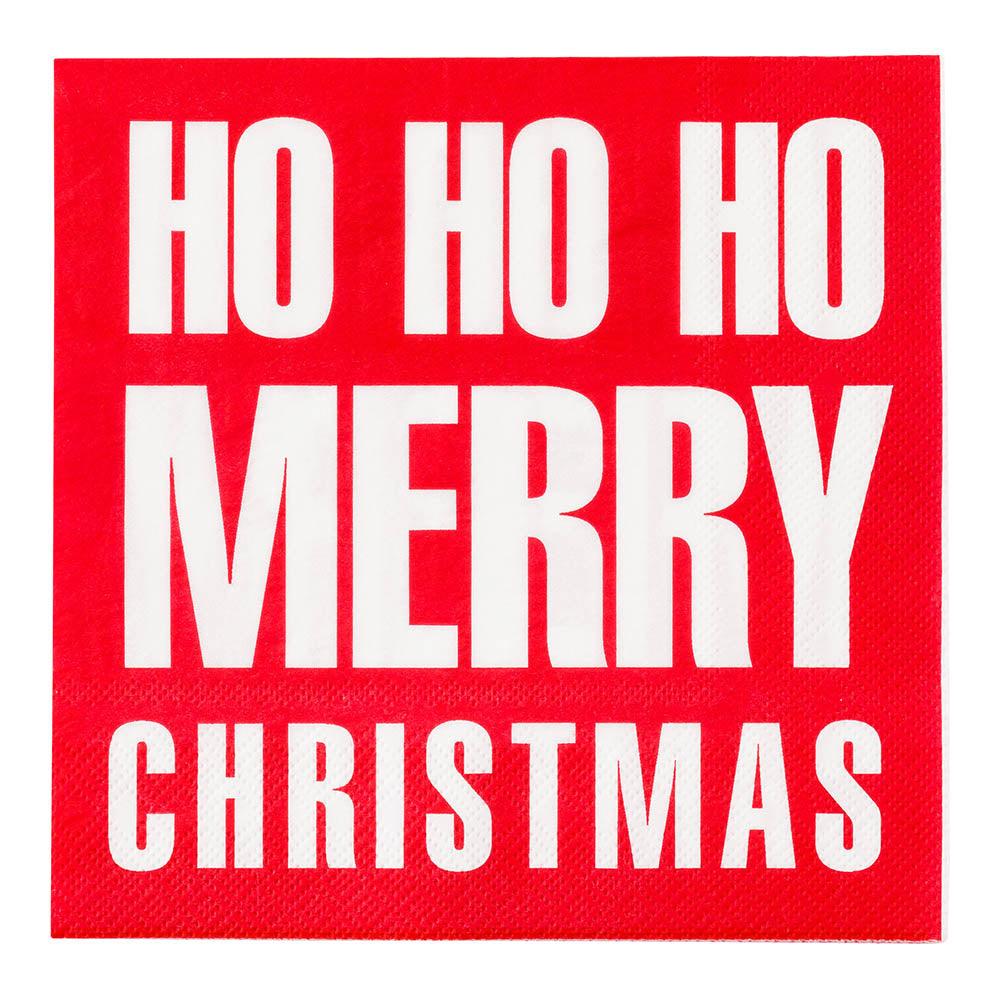 restaurantware Luxenap Red Paper Luncheon Napkin - Ho Ho Ho - 13" x 13" - 500 count box