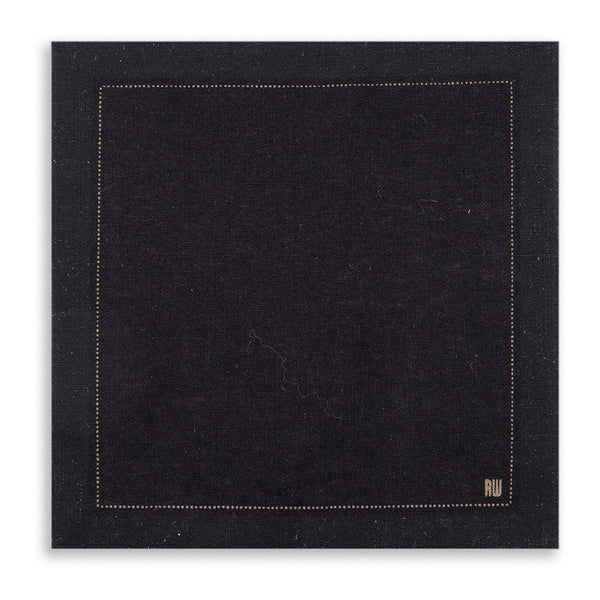 Restaurantware Luxenap Square Black Cotton Cocktail Napkin - Organic Disposable - 4 1/2" X 4 1/2" - 500 Count Box