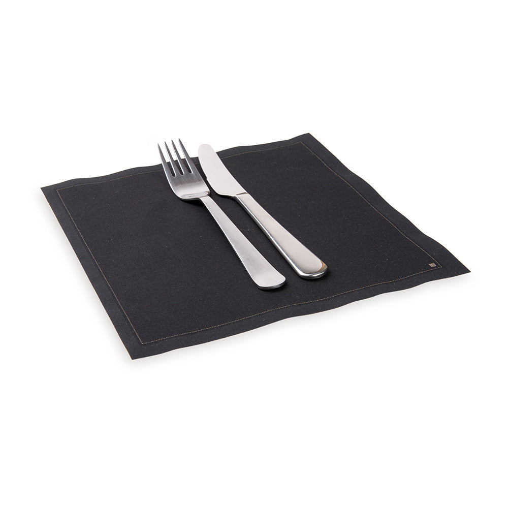 restaurantware Luxenap Square Black Cotton Napkin - Organic Disposable - 8 3/4" x 8 3/4" - 500 count box