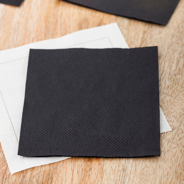 Restaurantware Luxenap Square Black Paper Cocktail Napkin - Micropoint 2-Ply - 7 3/4" X 7 3/4" - 4800 Count Box