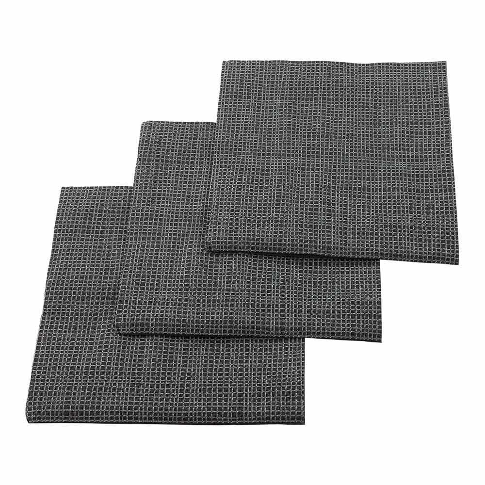 restaurantware Luxenap Square Black Paper Cocktail Napkin - Micropoint 2-Ply with White Threads - 7 3/4" x 7 3/4" - 4800 count box