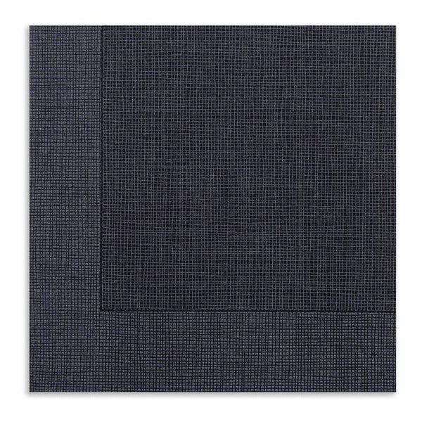 Restaurantware Luxenap Square Black Paper Napkin - Air Laid With White Threads - 15 3/4" X 15 3/4" - 600 Count Box