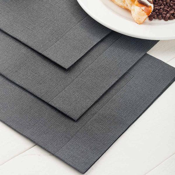 Restaurantware Luxenap Square Black Paper Napkin - Air Laid With White Threads - 15 3/4" X 15 3/4" - 600 Count Box