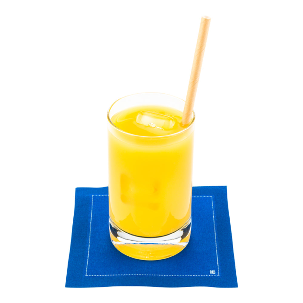 restaurantware Luxenap Square Blue Cotton Cocktail Napkin - Organic Disposable - 4 1/2" x 4 1/2" - 500 count box