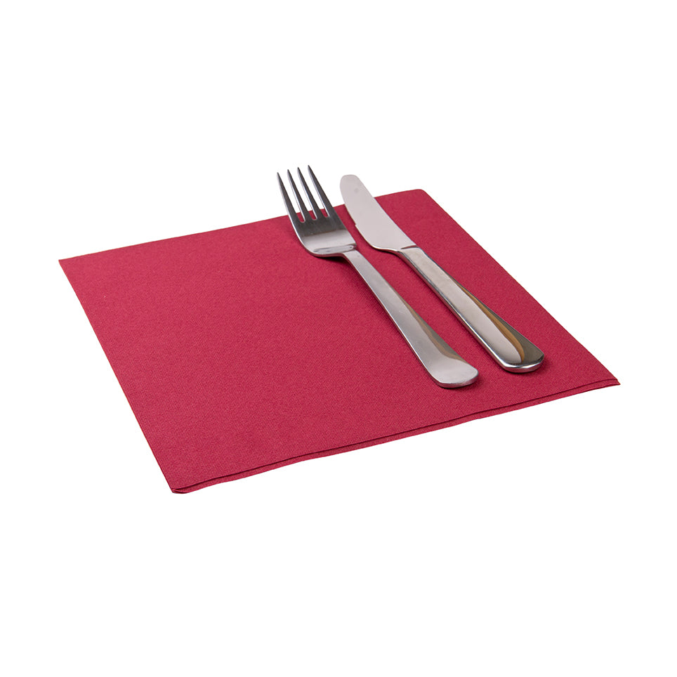 restaurantware Luxenap Square Bordeaux Paper Napkin - Air Laid - 15 3/4" x 15 3/4" - 600 count box