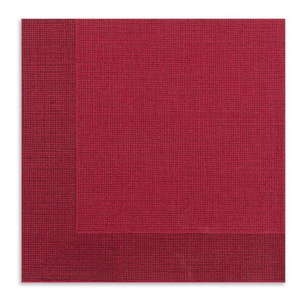 Restaurantware Luxenap Square Bordeaux Paper Napkin - Air Laid With Black Threads - 15 3/4" X 15 3/4" - 600 Count Box