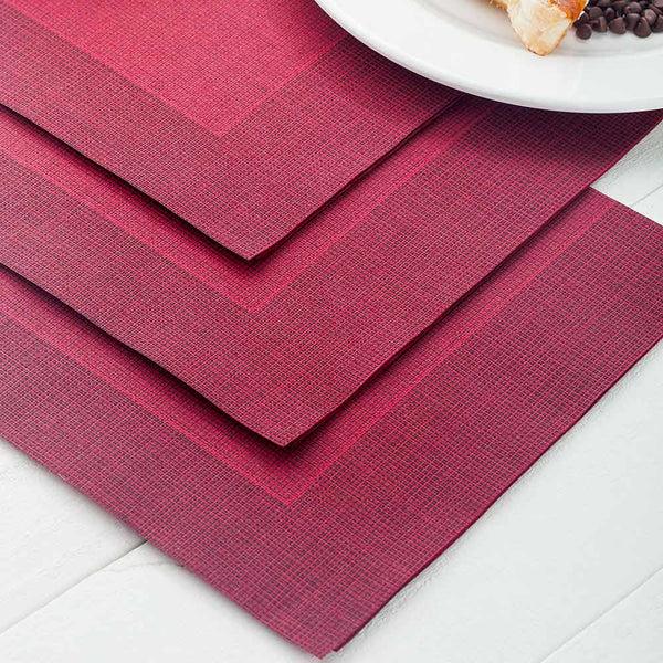 Restaurantware Luxenap Square Bordeaux Paper Napkin - Air Laid With Black Threads - 15 3/4" X 15 3/4" - 600 Count Box