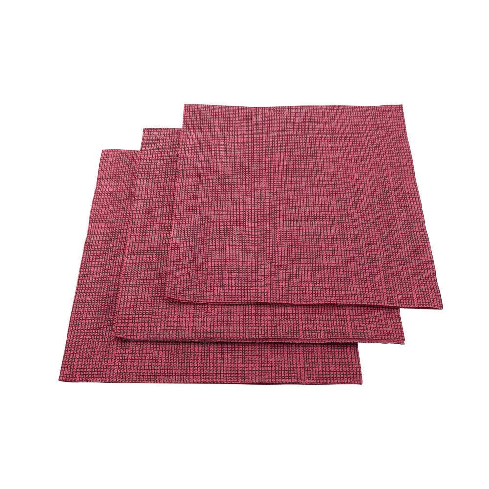 restaurantware Luxenap Square Bordeaux Paper Napkin - Micropoint 2-Ply with Black Threads - 15 1/2" x 15 1/4" - 1800 count box