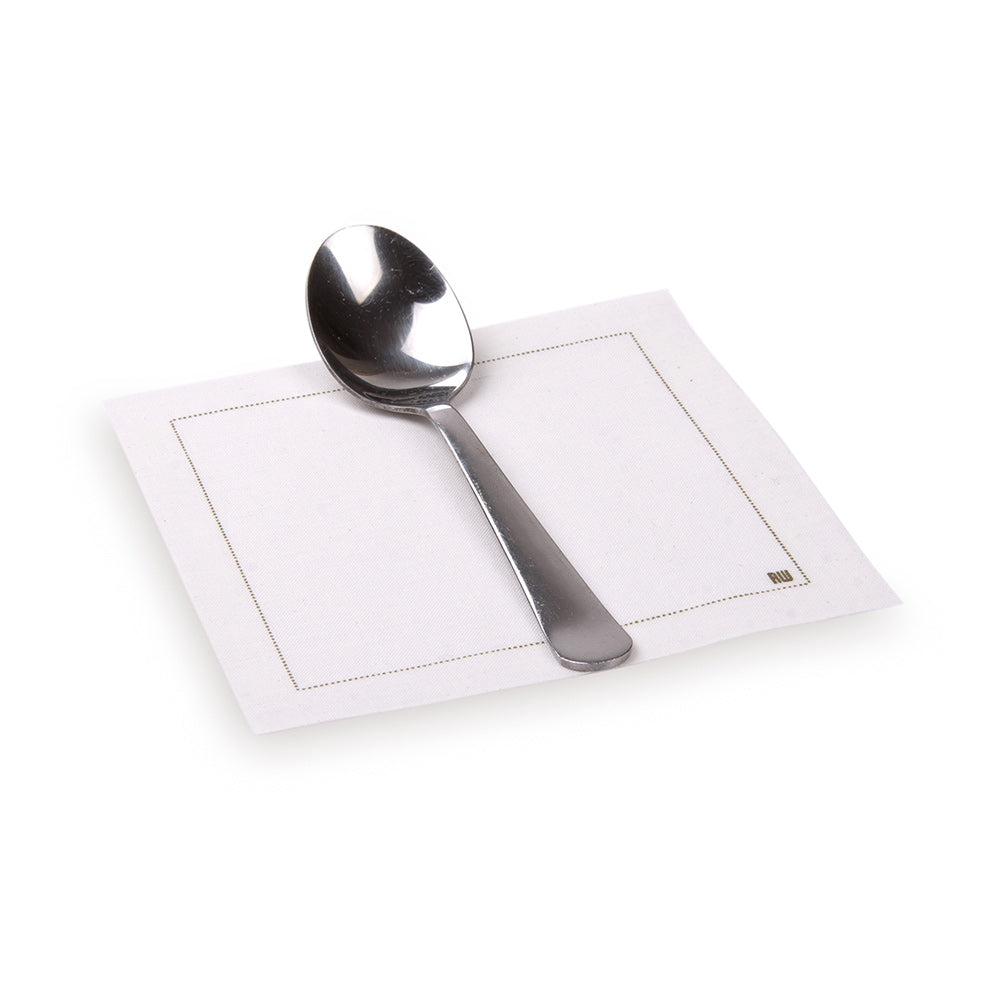 restaurantware Luxenap Square Ecru Cotton Cocktail Napkin - Organic Disposable - 4 1/2" x 4 1/2" - 500 count box