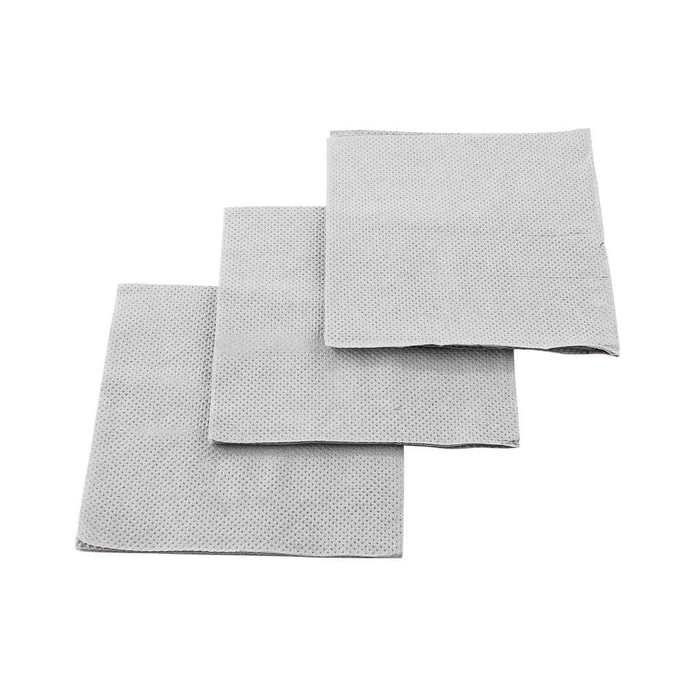 restaurantware Luxenap Square Gray Paper Cocktail Napkin - Micropoint 2-Ply - 7 3/4" x 7 3/4" - 4800 count box