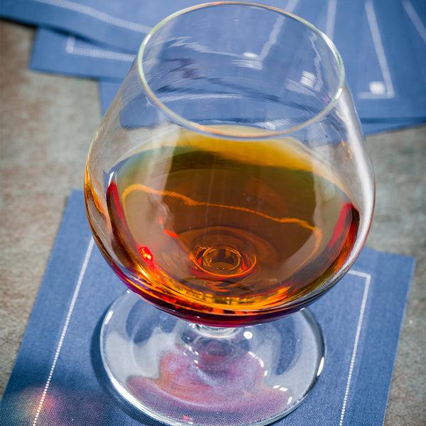 Restaurantware Luxenap Square Midnight Blue Cotton Cocktail Napkin - Organic Disposable - 4 1/2" X 4 1/2" - 500 Count Box