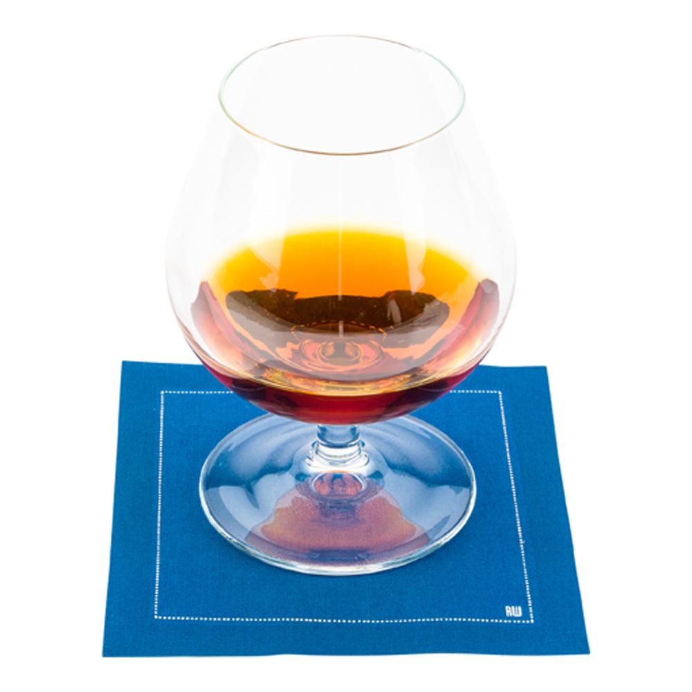 restaurantware Luxenap Square Midnight Blue Cotton Cocktail Napkin - Organic Disposable - 4 1/2" x 4 1/2" - 500 count box