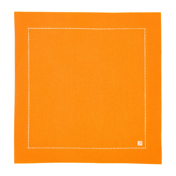 Restaurantware Luxenap Square Orange Cotton Cocktail Napkin - Organic Disposable - 4 1/2" X 4 1/2" - 500 Count Box