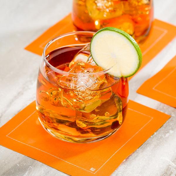 Restaurantware Luxenap Square Orange Cotton Cocktail Napkin - Organic Disposable - 4 1/2" X 4 1/2" - 500 Count Box