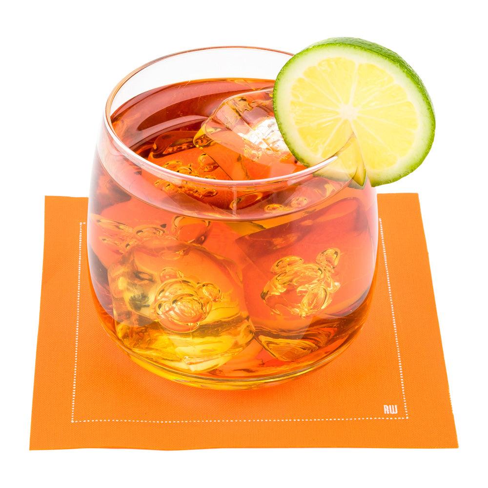 restaurantware Luxenap Square Orange Cotton Cocktail Napkin - Organic Disposable - 4 1/2" x 4 1/2" - 500 count box