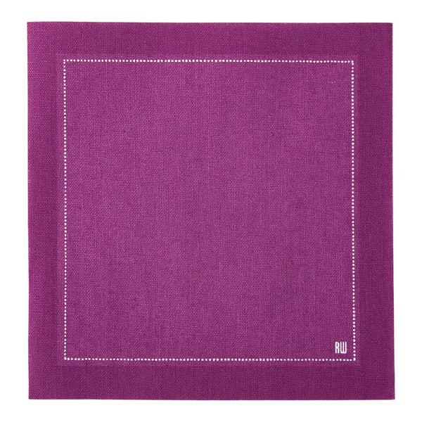Restaurantware Luxenap Square Purple Cotton Cocktail Napkin - Organic Disposable - 4 1/2" X 4 1/2" - 500 Count Box