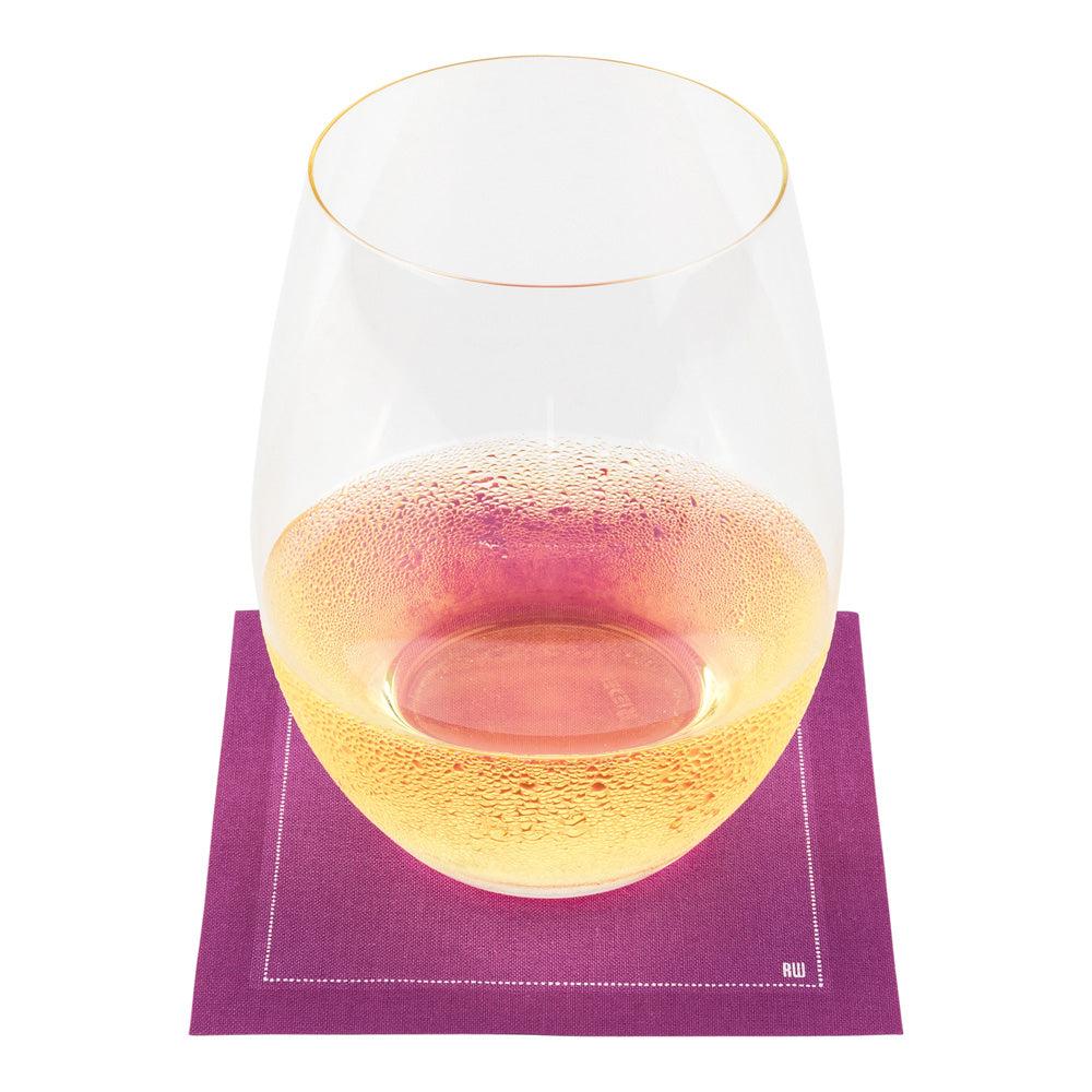 restaurantware Luxenap Square Purple Cotton Cocktail Napkin - Organic Disposable - 4 1/2" x 4 1/2" - 500 count box