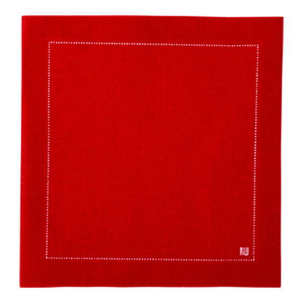 Restaurantware Luxenap Square Red Cotton Cocktail Napkin - Organic Disposable - 4 1/2" X 4 1/2" - 500 Count Box