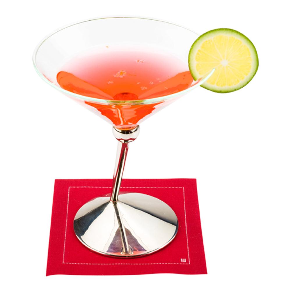 restaurantware Luxenap Square Red Cotton Cocktail Napkin - Organic Disposable - 4 1/2" x 4 1/2" - 500 count box