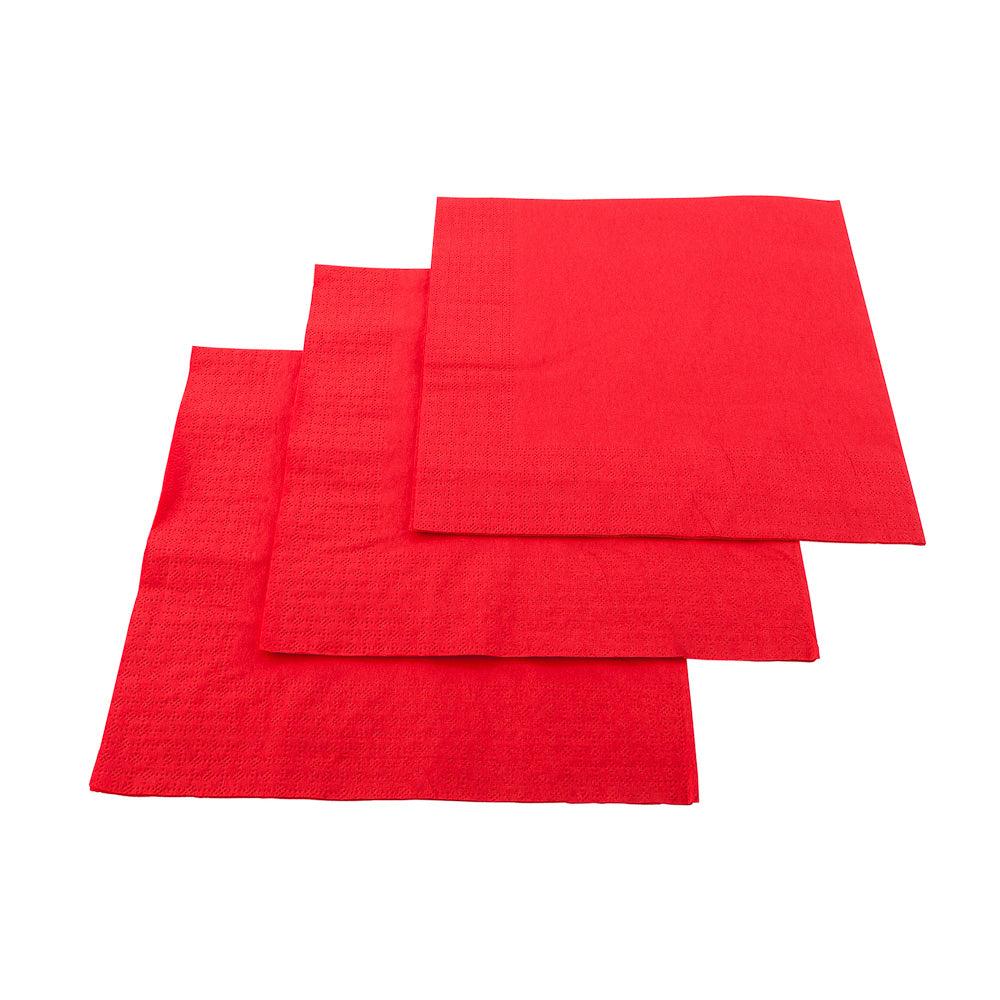 Restaurantware Luxenap Square Red Paper Napkin - Micropoint 2-Ply - 15 1/2" X 15 1/4" - 1800 Count Box