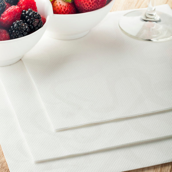 Restaurantware Luxenap Square Vintage White Paper Napkin - Air Laid - 15 3/4" X 15 3/4" - 600 Count Box