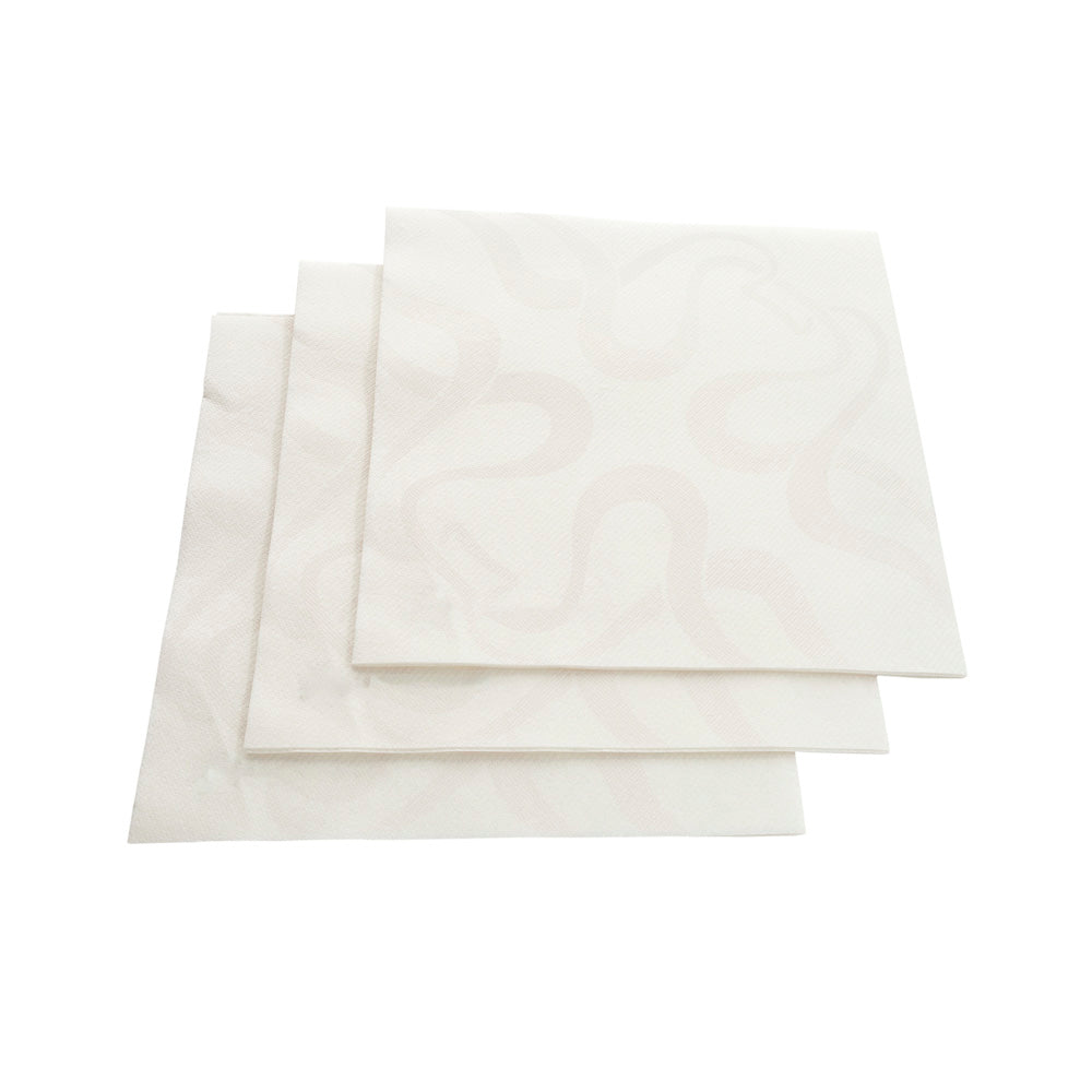 restaurantware Luxenap Square Vintage White Paper Napkin - Air Laid - 15 3/4" x 15 3/4" - 600 count box