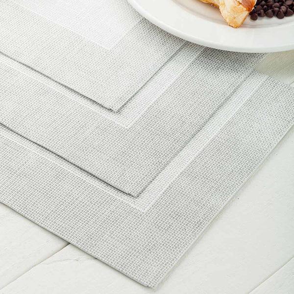 Restaurantware Luxenap Square White Paper Napkin - Air Laid With Gray Threads - 15 3/4" X 15 3/4" - 600 Count Box