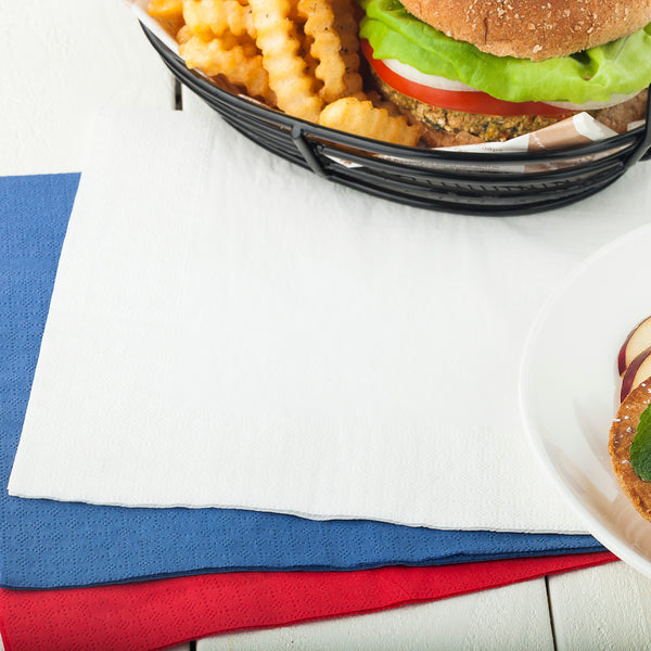 Restaurantware Luxenap Square White Paper Napkin - Micropoint 3-Ply - 15 3/4" X 15 3/4" - 2000 Count Box