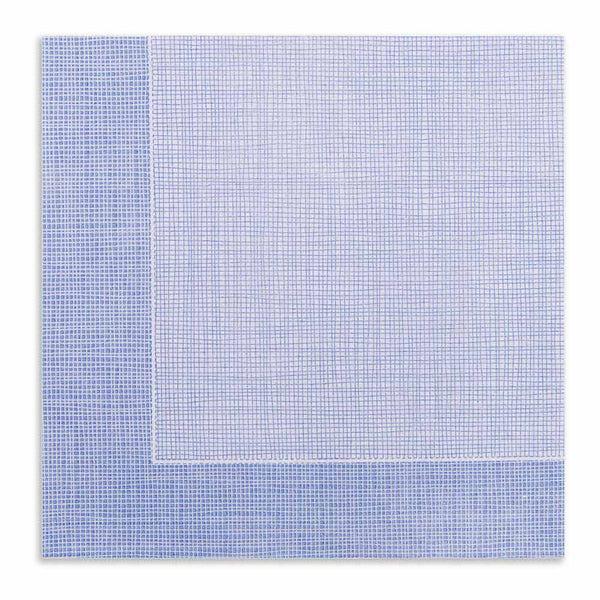 Restaurantware Luxenap Square White Paper Napkin - Super Lux With Blue Threads - 15 3/4" X 15 3/4" - 600 Count Box