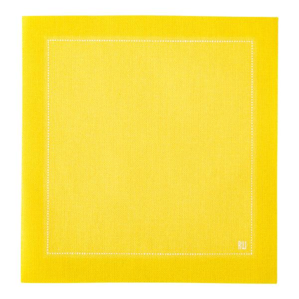 Restaurantware Luxenap Square Yellow Cotton Cocktail Napkin - Organic Disposable - 4 1/2" X 4 1/2" - 500 Count Box
