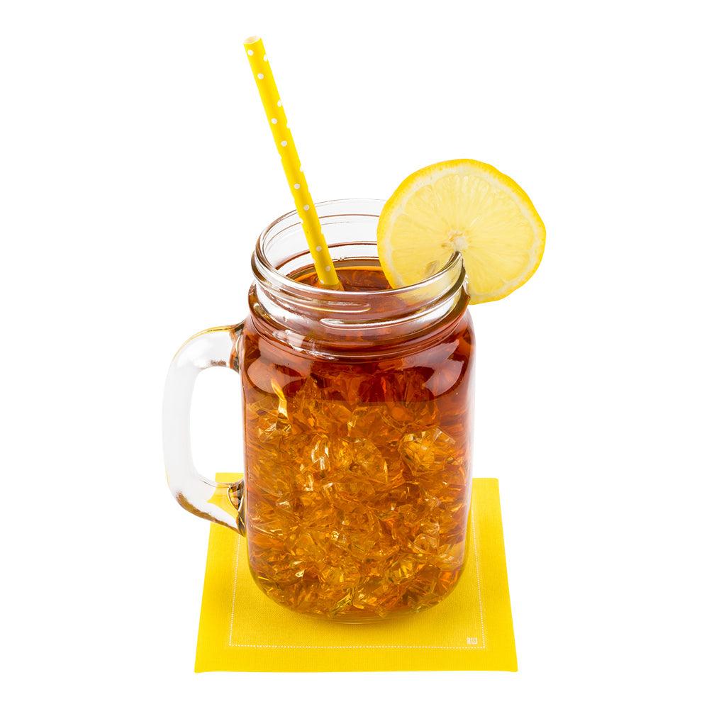 restaurantware Luxenap Square Yellow Cotton Cocktail Napkin - Organic Disposable - 4 1/2" x 4 1/2" - 500 count box