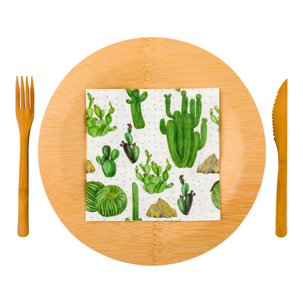 Restaurantware Luxenap White Paper Luncheon Napkin - Cactus - 13" X 13" - 500 Count Box