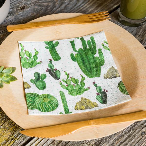 Restaurantware Luxenap White Paper Luncheon Napkin - Cactus - 13" X 13" - 500 Count Box