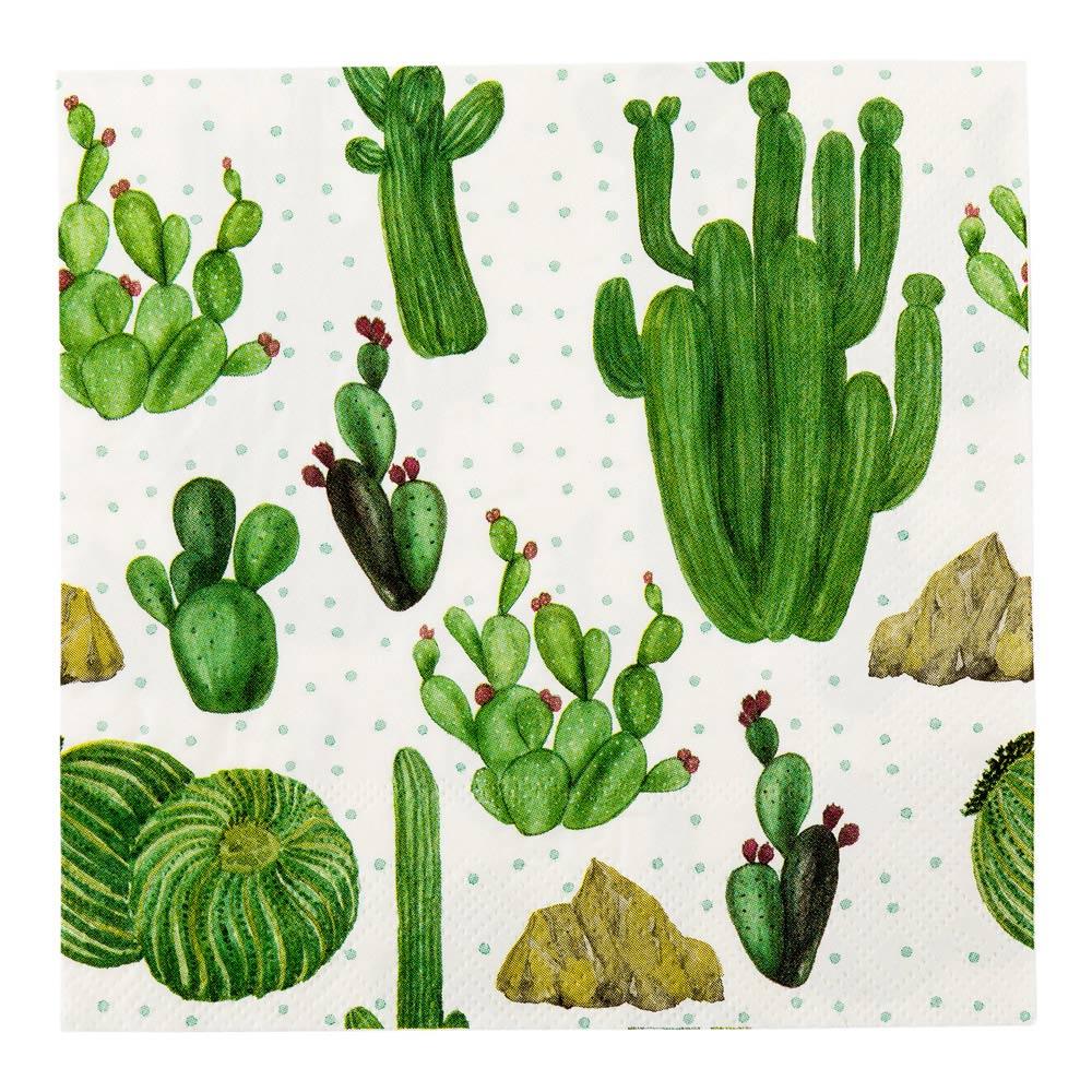 Restaurantware Luxenap White Paper Luncheon Napkin - Cactus - 13" X 13" - 500 Count Box